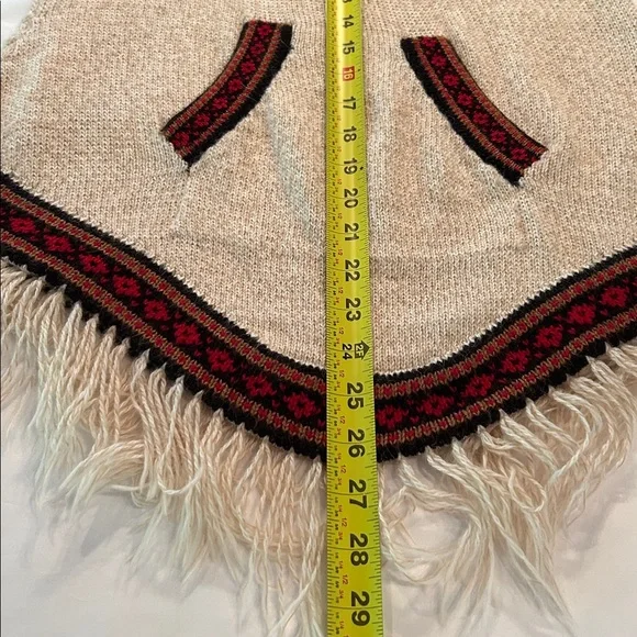 Ecologic Arts Women’s Alpaca V-Neck Hooded Sweater with Fringe Soft Comfy Boho - Picture 8 of 9